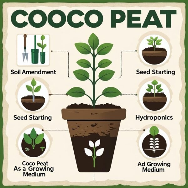 Premium Hybrid Coco Organic Coco Peat 2kg Natural Growing Medium