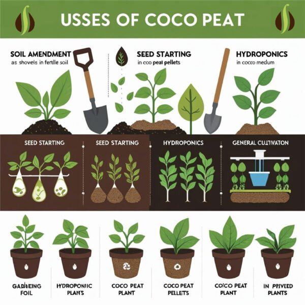 Premium Hybrid Coco Organic Coco Peat 2kg Natural Growing Medium